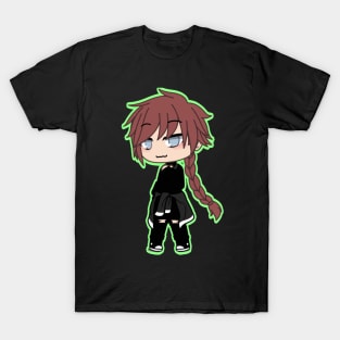 Gacha Long Ponytail black outfit T-Shirt